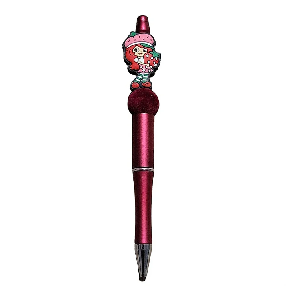Strawberry Shortcake Beaded Ballpoint Twist Pen Focal Bead Red